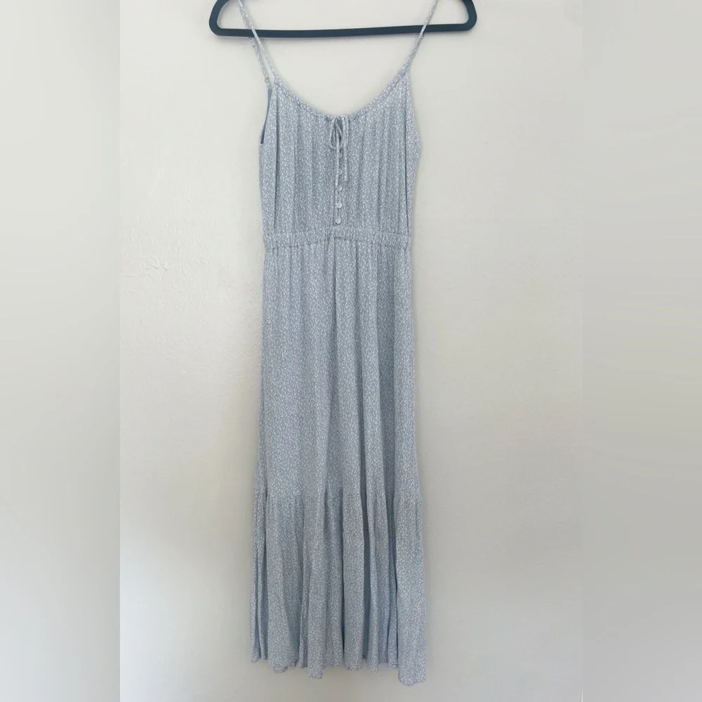 Abercrombie & Fitch Easy Waist Ditzy Floral Light Blue Midi/Maxi Dress